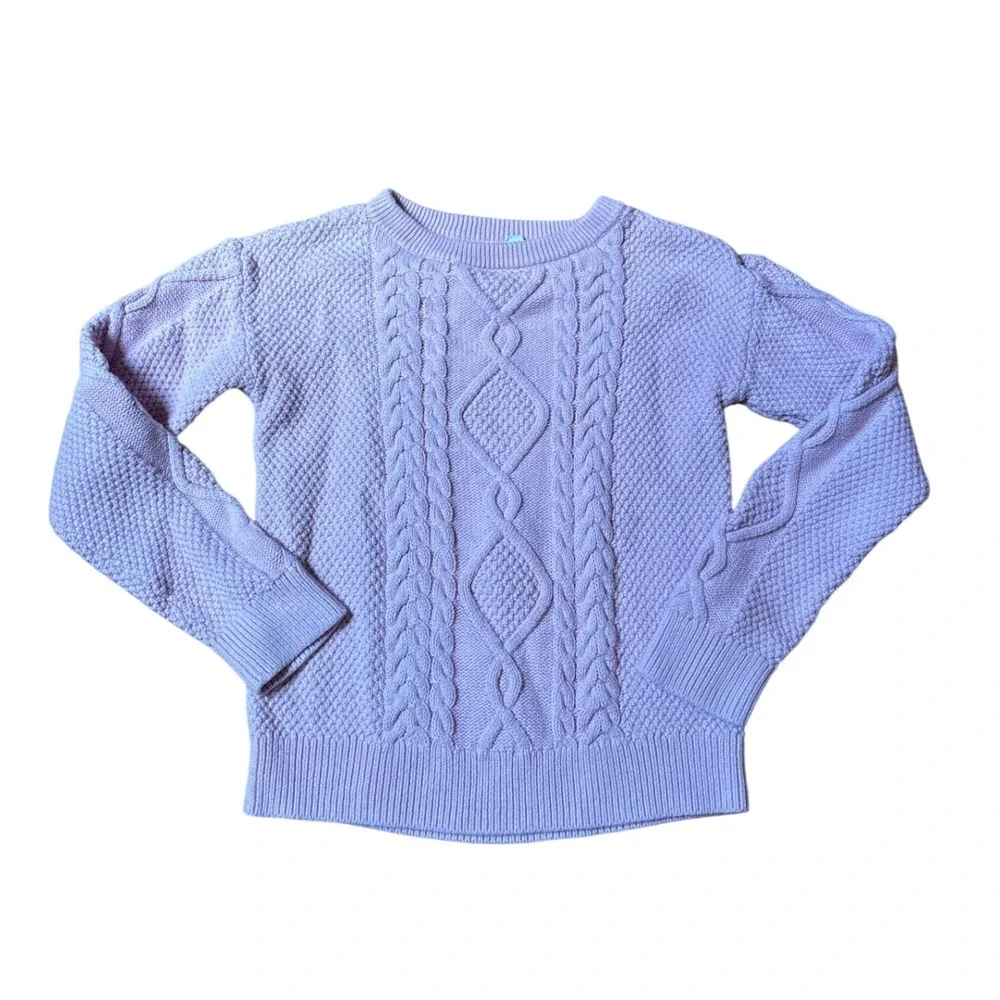 Gap Cable Knit Sweater Kids Purple Long Sleeve Classic SIZE M (8-9)